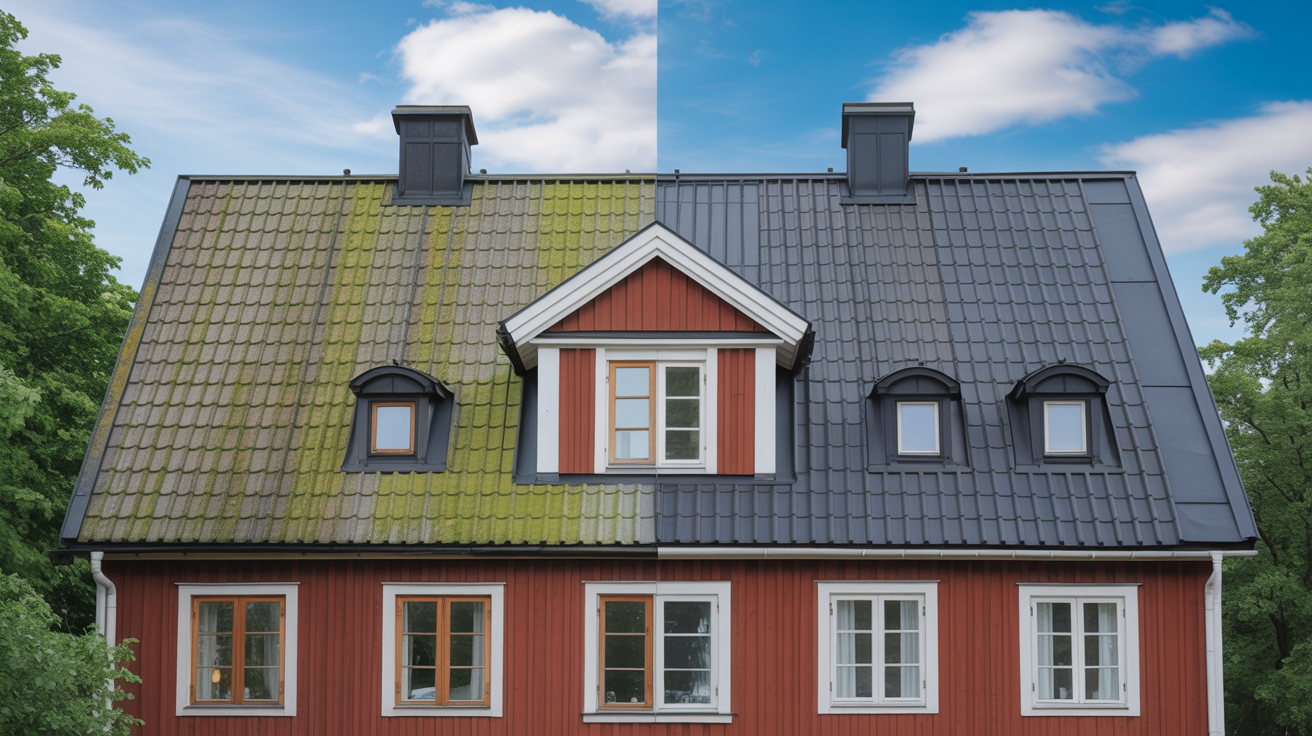 Roof Cleaning - Before & After